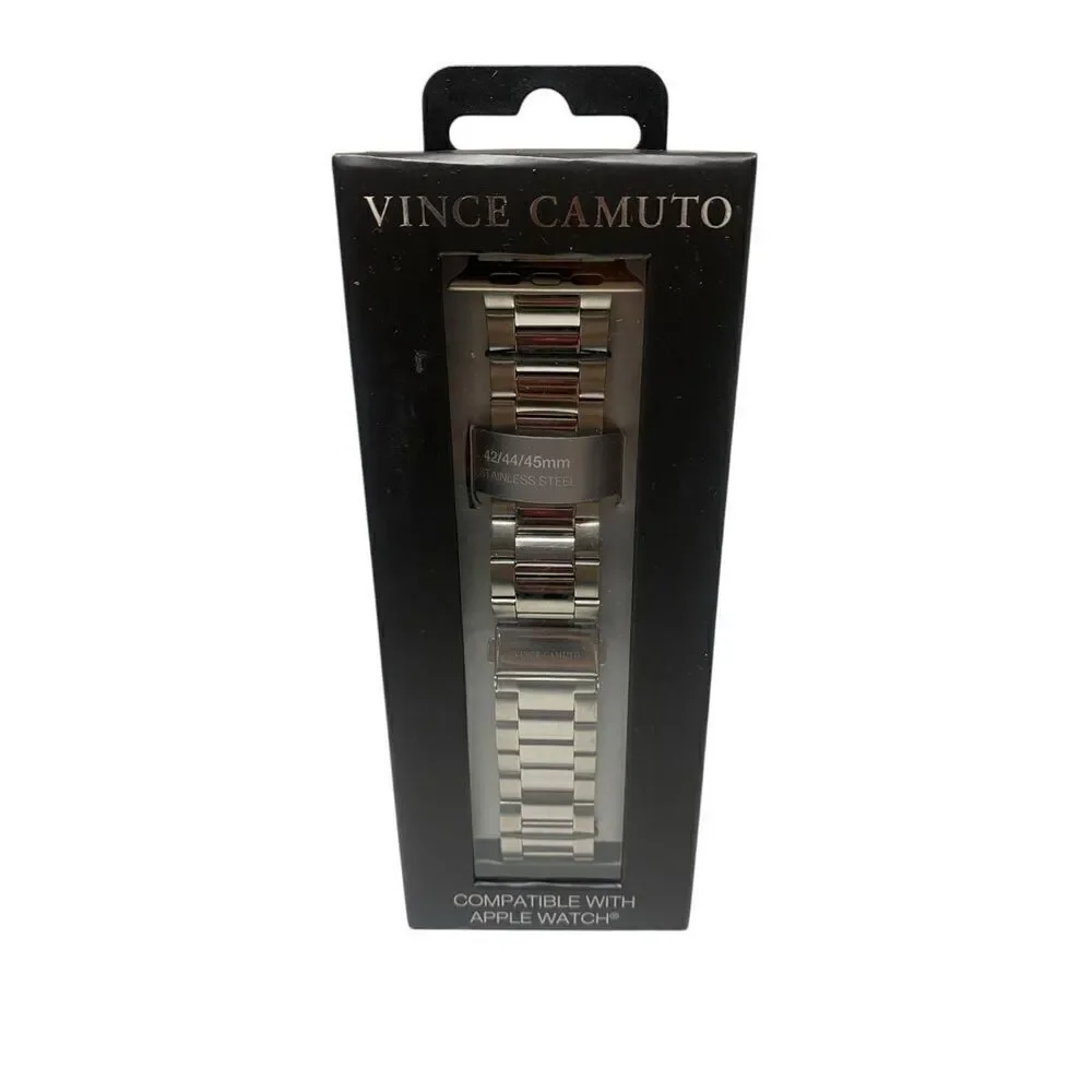Vince Camuto Men's Stainless Steel Silver Band Compatible with 42/44/45mm‎ Watch